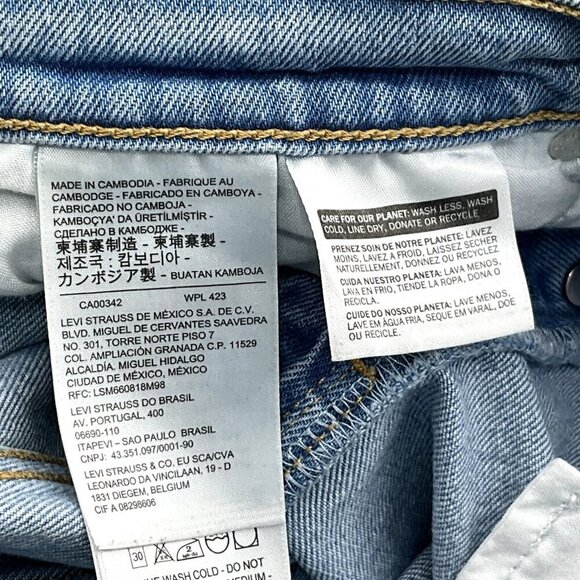 Levis Jeans Women‎ 29 Wedgie Straight Blue Raw Hem Premium Denim - Picture 9 of 14
